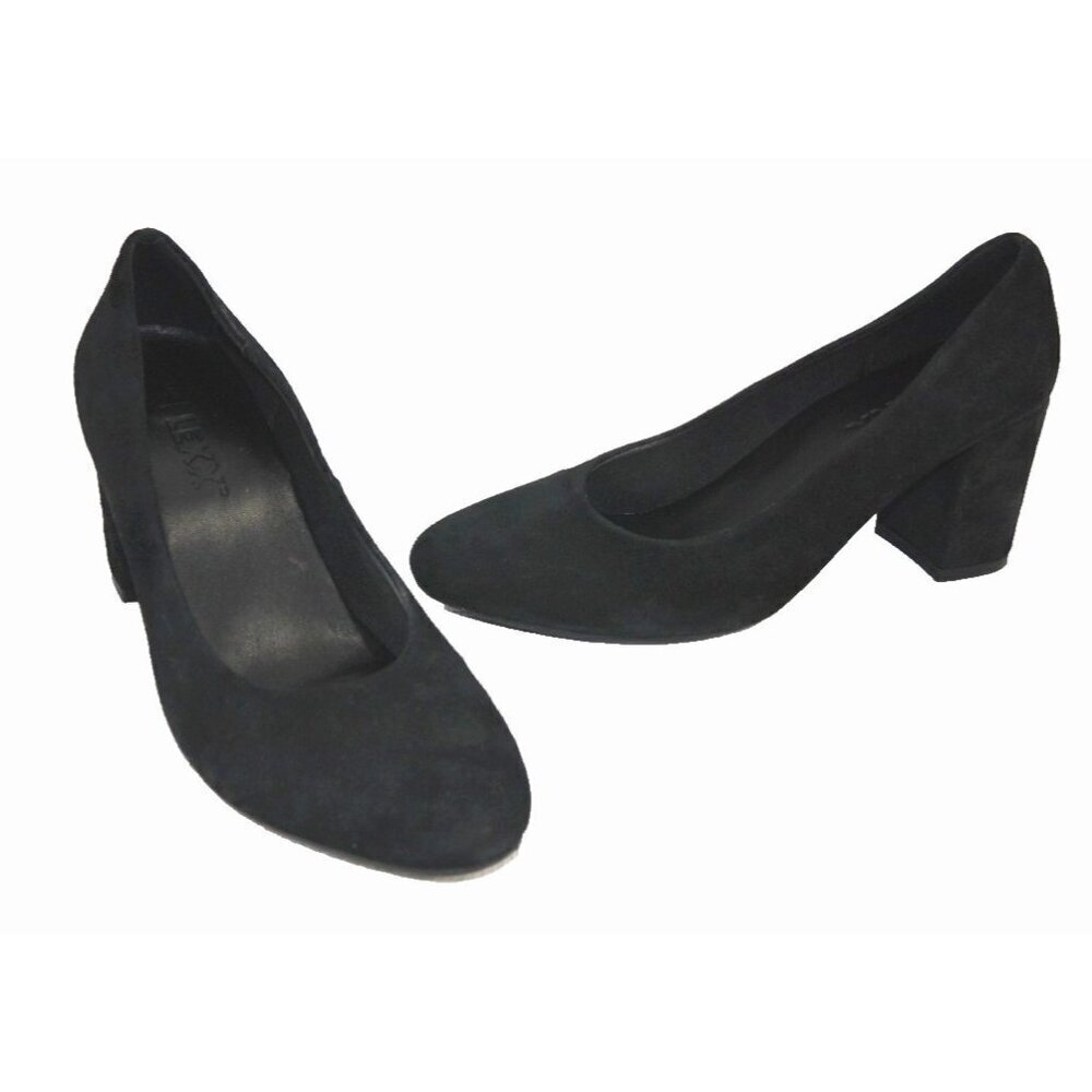 THE FLEXX black suede leather high heel pumps shoes Women's size 8